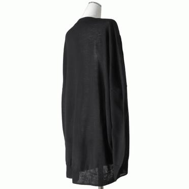 crew neck gather shoulder tunic　BLACK No.6