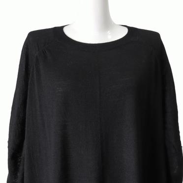 crew neck gather shoulder tunic　BLACK No.7