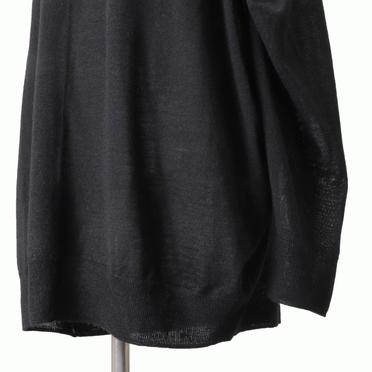 crew neck gather shoulder tunic　BLACK No.9