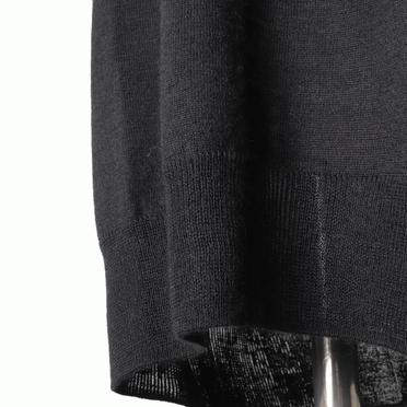 crew neck gather shoulder tunic　BLACK No.10