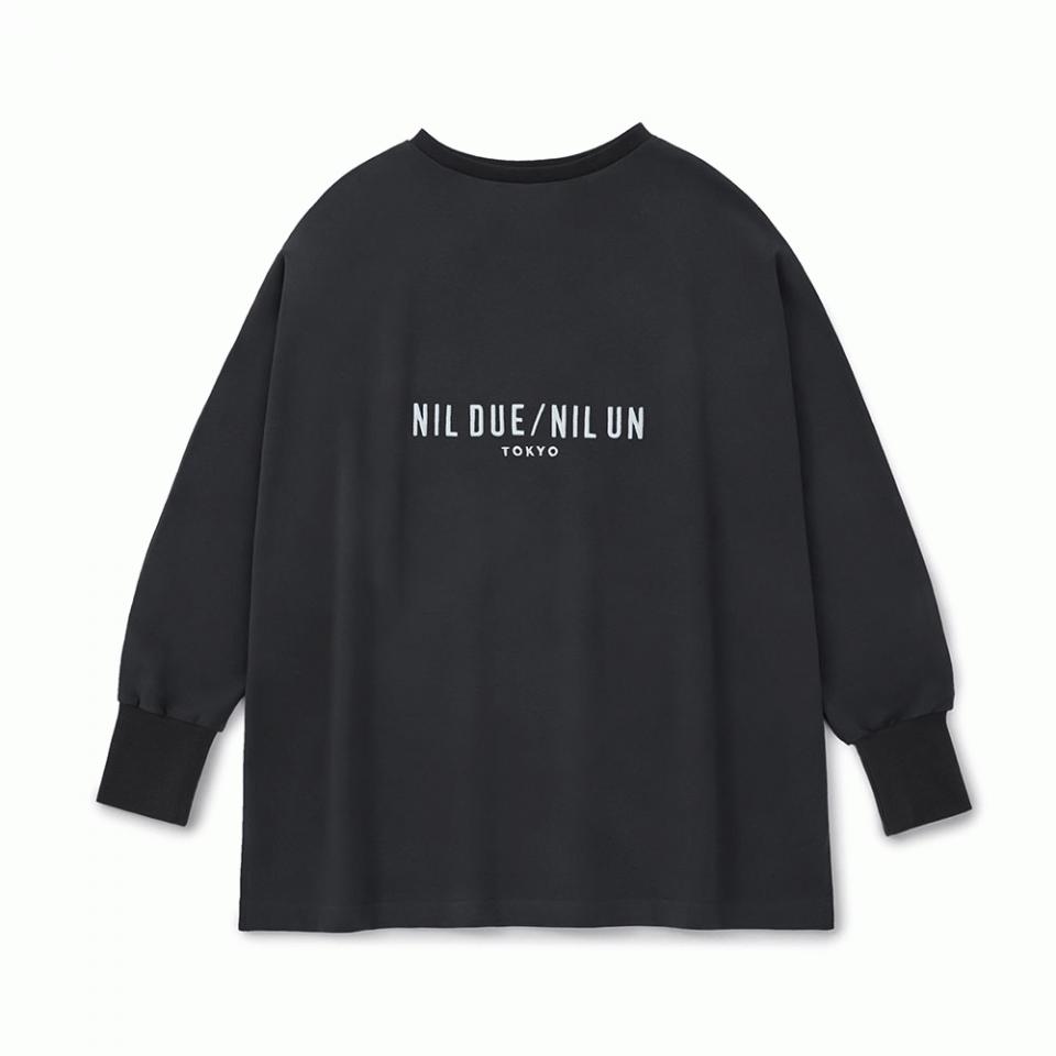 LONG SLEEVE EMBROIDERY TEE / Charcoal Gray