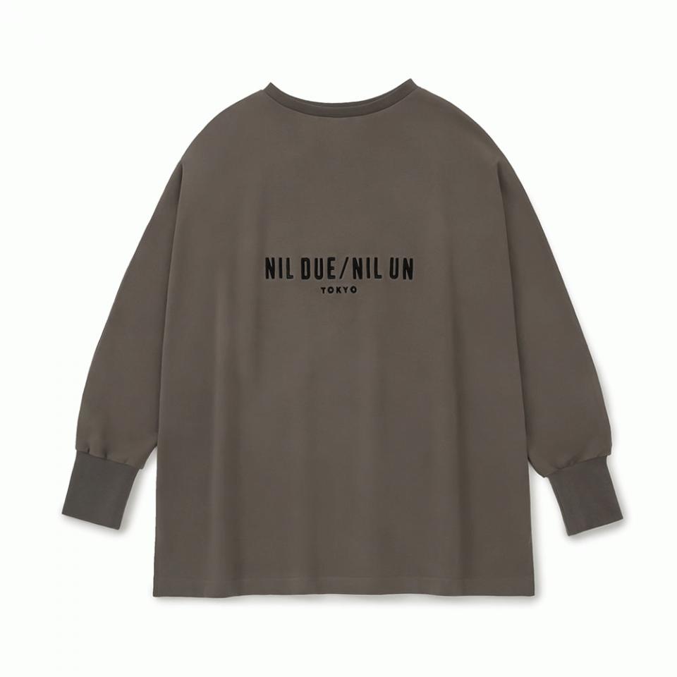 LONG SLEEVE EMBROIDERY TEE / Deep Khaki