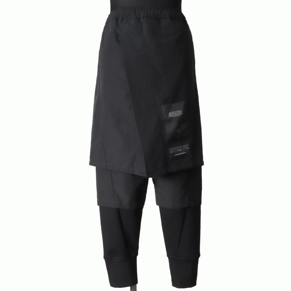 GROSGRAIN SKIRTED PANTS　BLACK