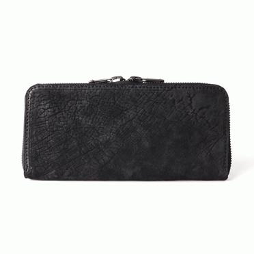 round zip long wallet　Cordovan Split BLACK No.3