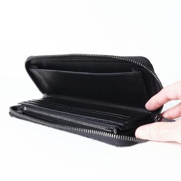 round zip long wallet　Cordovan Split BLACK No.7