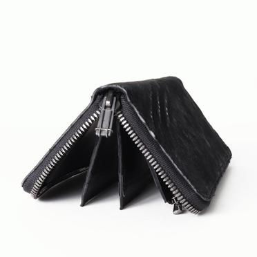 round zip long wallet　Cordovan Split BLACK No.8