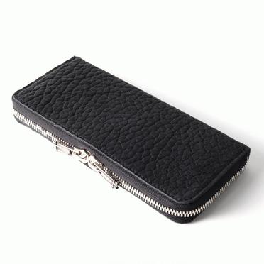 round zip long wallet　Bull Shrink BLACK No.1