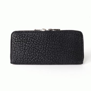 round zip long wallet　Bull Shrink BLACK No.2