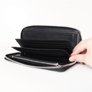 round zip long wallet　Bull Shrink BLACK No.5