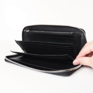 round zip long wallet　Bull Shrink BLACK No.6