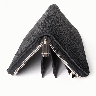 round zip long wallet　Bull Shrink BLACK No.8