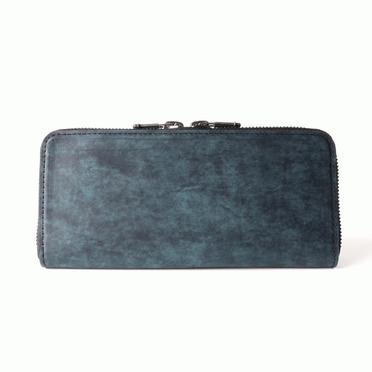 round zip long wallet　Italian Pullup NAVY No.2