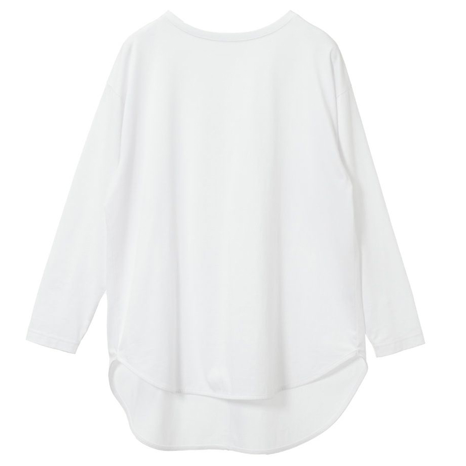 ヘムラウンドロングスリーブ Tee　WHITE