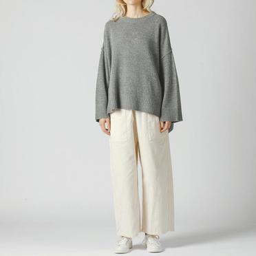 crew neck knit wide PO　GRAY No.11