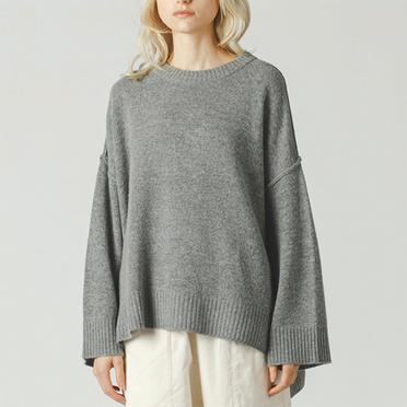 crew neck knit wide PO　GRAY No.15