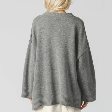 crew neck knit wide PO　GRAY No.17