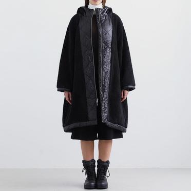 MIDIUMISOLID reversible quilting coat　BLACK No.20