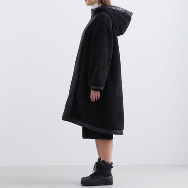 MIDIUMISOLID reversible quilting coat　BLACK No.21