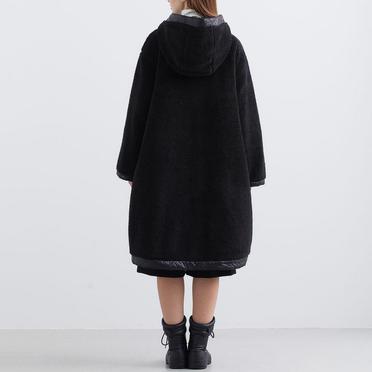 MIDIUMISOLID reversible quilting coat　BLACK No.22