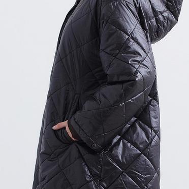 MIDIUMISOLID reversible quilting coat　BLACK No.25