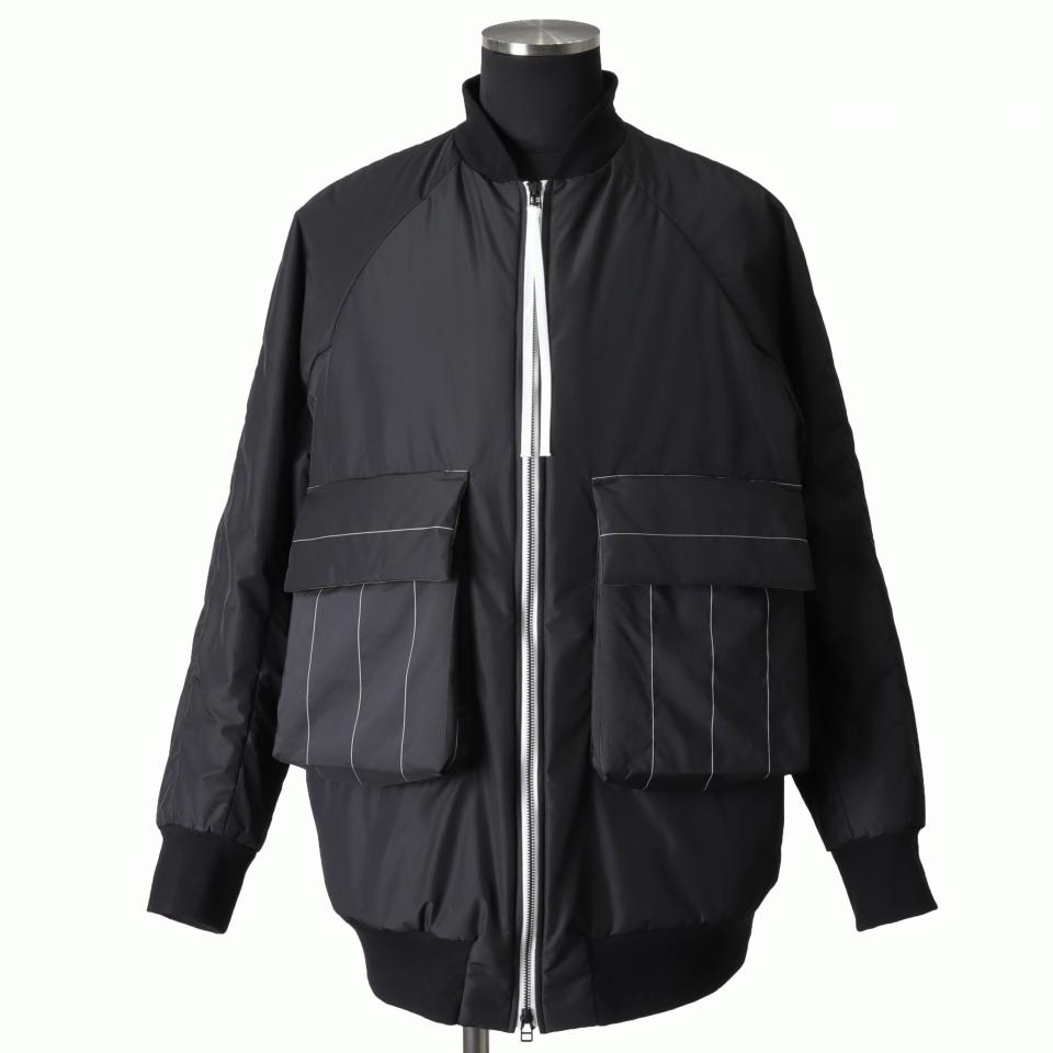 [SALE] 30%OFF　bajra 先染ストライプ×ダンプ リバーシブルブルゾン　BLACK