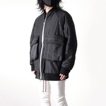 [SALE] 30%OFF　bajra 先染ストライプ×ダンプ リバーシブルブルゾン　BLACK No.19