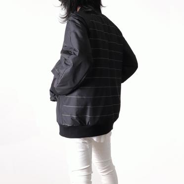 先染ストライプ×ダンプ リバーシブルブルゾン　BLACK No.21