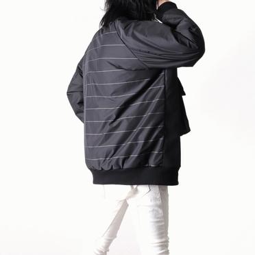 [SALE] 30%OFF　bajra 先染ストライプ×ダンプ リバーシブルブルゾン　BLACK No.23