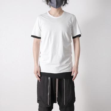 Layered Crew Neck Tee　WH×BK No.13