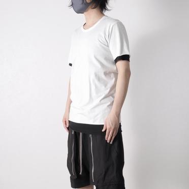 Layered Crew Neck Tee　WH×BK No.14