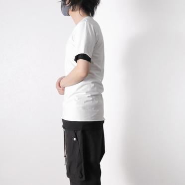 Layered Crew Neck Tee　WH×BK No.15