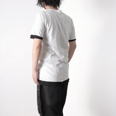 Layered Crew Neck Tee　WH×BK No.16