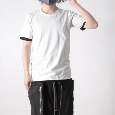 Layered Crew Neck Tee　WH×BK No.18