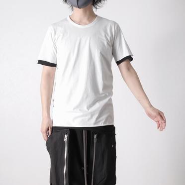 Layered Crew Neck Tee　WH×BK No.19