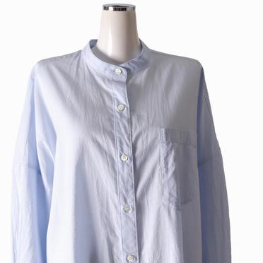 stand collar long shirt　L.BLUE No.7