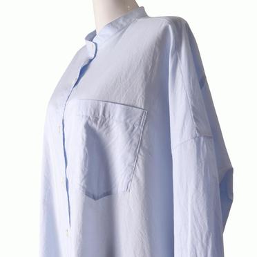 stand collar long shirt　L.BLUE No.8