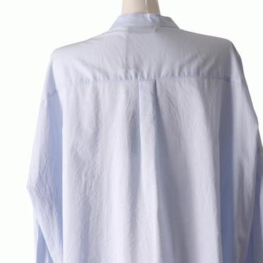 stand collar long shirt　L.BLUE No.9