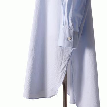 stand collar long shirt　L.BLUE No.10