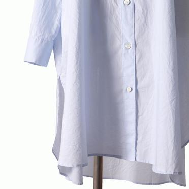 stand collar long shirt　L.BLUE No.11