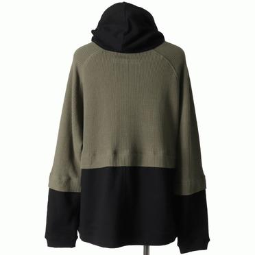 Knit Combi Big Hoodie Zip　BK×KH No.5