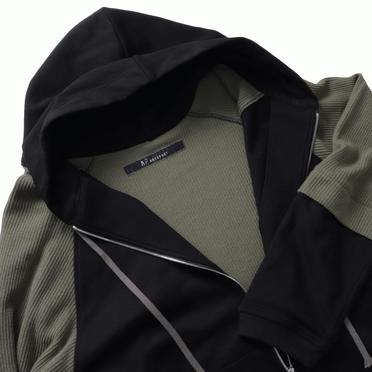 Knit Combi Big Hoodie Zip　BK×KH No.14
