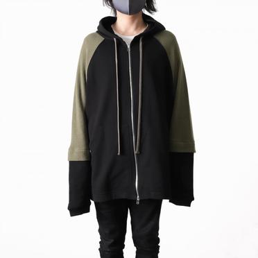 Knit Combi Big Hoodie Zip　BK×KH No.15