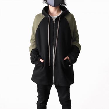 Knit Combi Big Hoodie Zip　BK×KH No.16