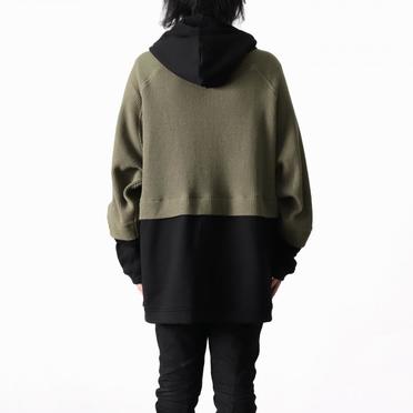 Knit Combi Big Hoodie Zip　BK×KH No.20