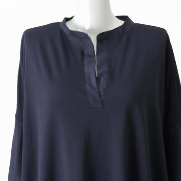 woven combi Henley neck wide OP　NAVY No.7