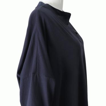 woven combi Henley neck wide OP　NAVY No.8