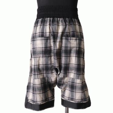 [SALE] 30%OFF　A.F ARTEFACT Check Sarrouel Shorts　BK×WH No.5