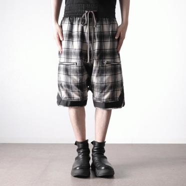 [SALE] 30%OFF　A.F ARTEFACT Check Sarrouel Shorts　BK×WH No.15