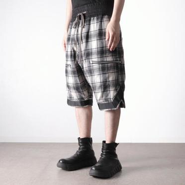 [SALE] 30%OFF　A.F ARTEFACT Check Sarrouel Shorts　BK×WH No.16