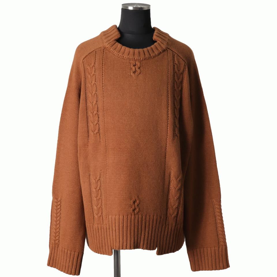 Low Gauge Knit Pullover　BROWN